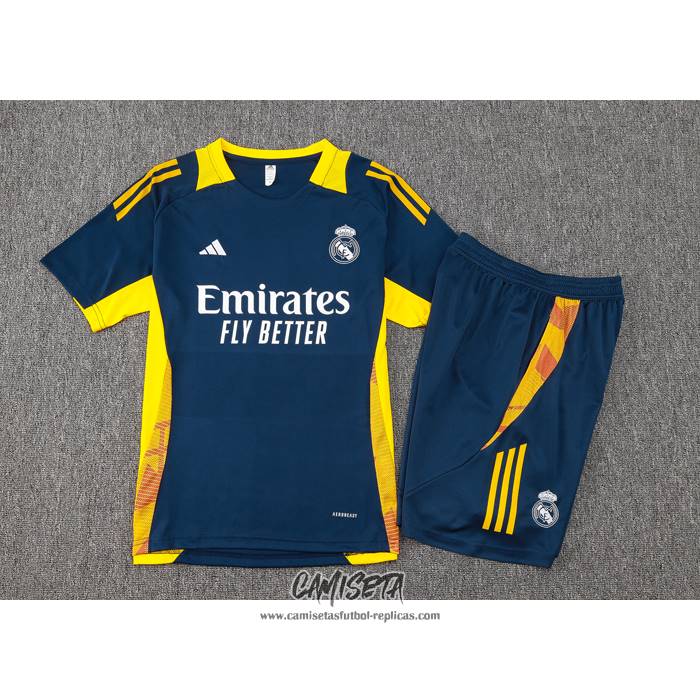 Chandal del Real Madrid 2024-2025 Manga Corta Azul - Pantalon Corto